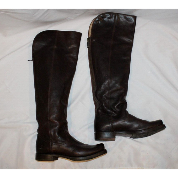 NEW Free People Over The Knee Brown‎ Leather Boots Size 7 - Picture 5 of 8